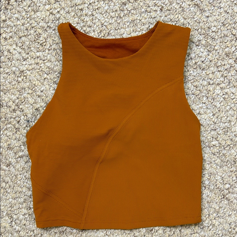 Lululemon Ribbed Asymmetric Yoga tank top-Butternut-Size 6